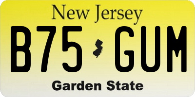 NJ license plate B75GUM