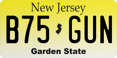 NJ license plate B75GUN