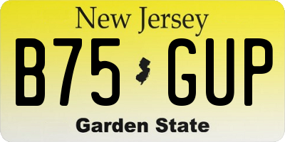NJ license plate B75GUP