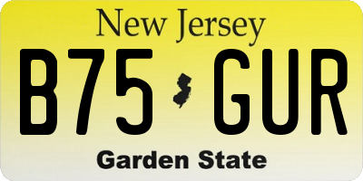 NJ license plate B75GUR