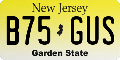 NJ license plate B75GUS