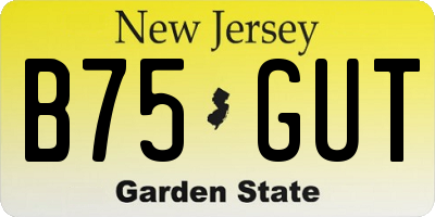 NJ license plate B75GUT