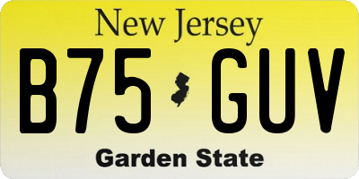 NJ license plate B75GUV