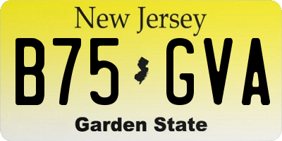 NJ license plate B75GVA