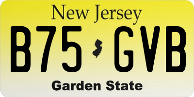 NJ license plate B75GVB