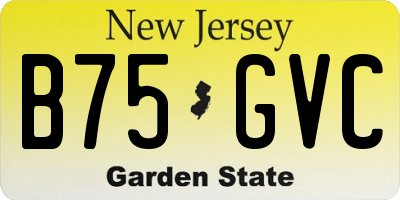 NJ license plate B75GVC