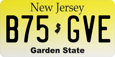 NJ license plate B75GVE