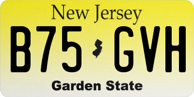 NJ license plate B75GVH