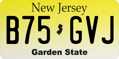 NJ license plate B75GVJ