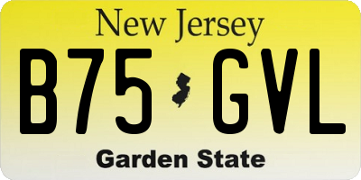NJ license plate B75GVL