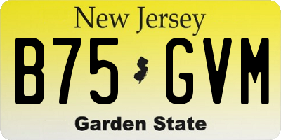 NJ license plate B75GVM