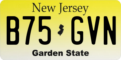 NJ license plate B75GVN
