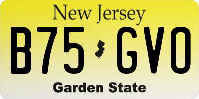 NJ license plate B75GVO