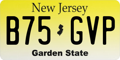 NJ license plate B75GVP