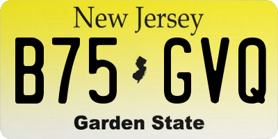 NJ license plate B75GVQ