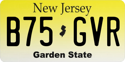 NJ license plate B75GVR
