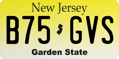 NJ license plate B75GVS
