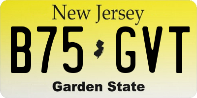 NJ license plate B75GVT