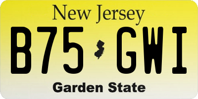 NJ license plate B75GWI