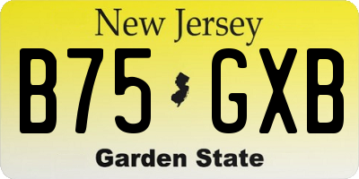 NJ license plate B75GXB
