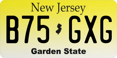 NJ license plate B75GXG