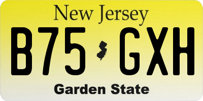 NJ license plate B75GXH