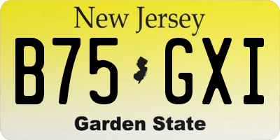 NJ license plate B75GXI