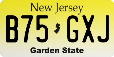 NJ license plate B75GXJ