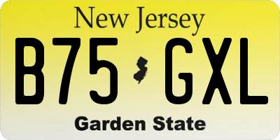NJ license plate B75GXL