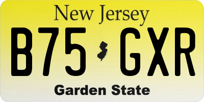 NJ license plate B75GXR