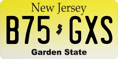 NJ license plate B75GXS