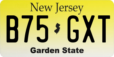 NJ license plate B75GXT