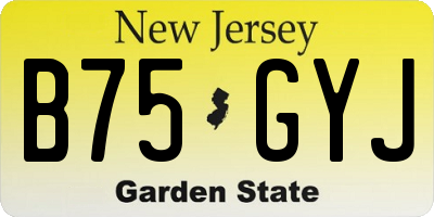 NJ license plate B75GYJ
