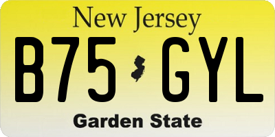 NJ license plate B75GYL