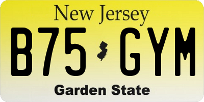 NJ license plate B75GYM