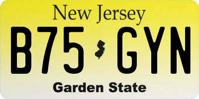 NJ license plate B75GYN