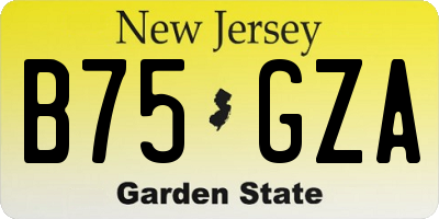 NJ license plate B75GZA