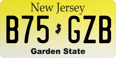 NJ license plate B75GZB