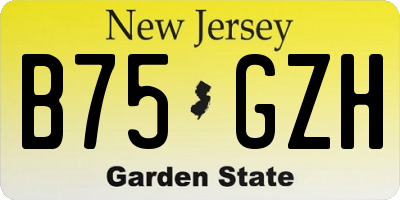 NJ license plate B75GZH