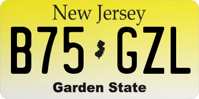 NJ license plate B75GZL