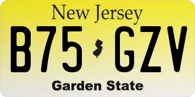 NJ license plate B75GZV