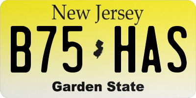 NJ license plate B75HAS