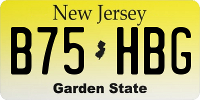 NJ license plate B75HBG