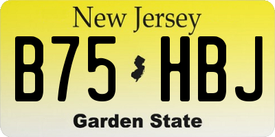 NJ license plate B75HBJ