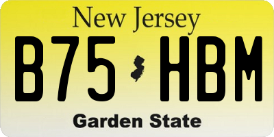 NJ license plate B75HBM