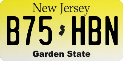 NJ license plate B75HBN