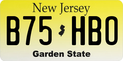 NJ license plate B75HBO