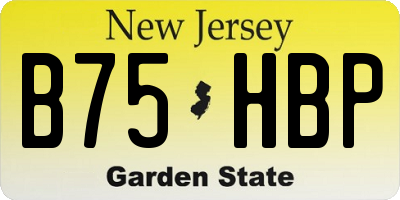 NJ license plate B75HBP