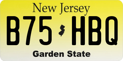 NJ license plate B75HBQ