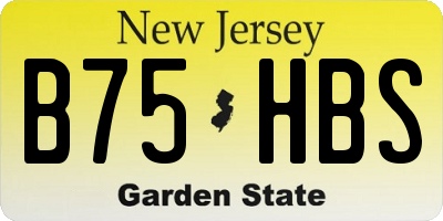 NJ license plate B75HBS